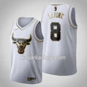 Dres Chicago Bulls Zach LaVine 8 Nike 2019-20 Bijela Golden Edition Swingman